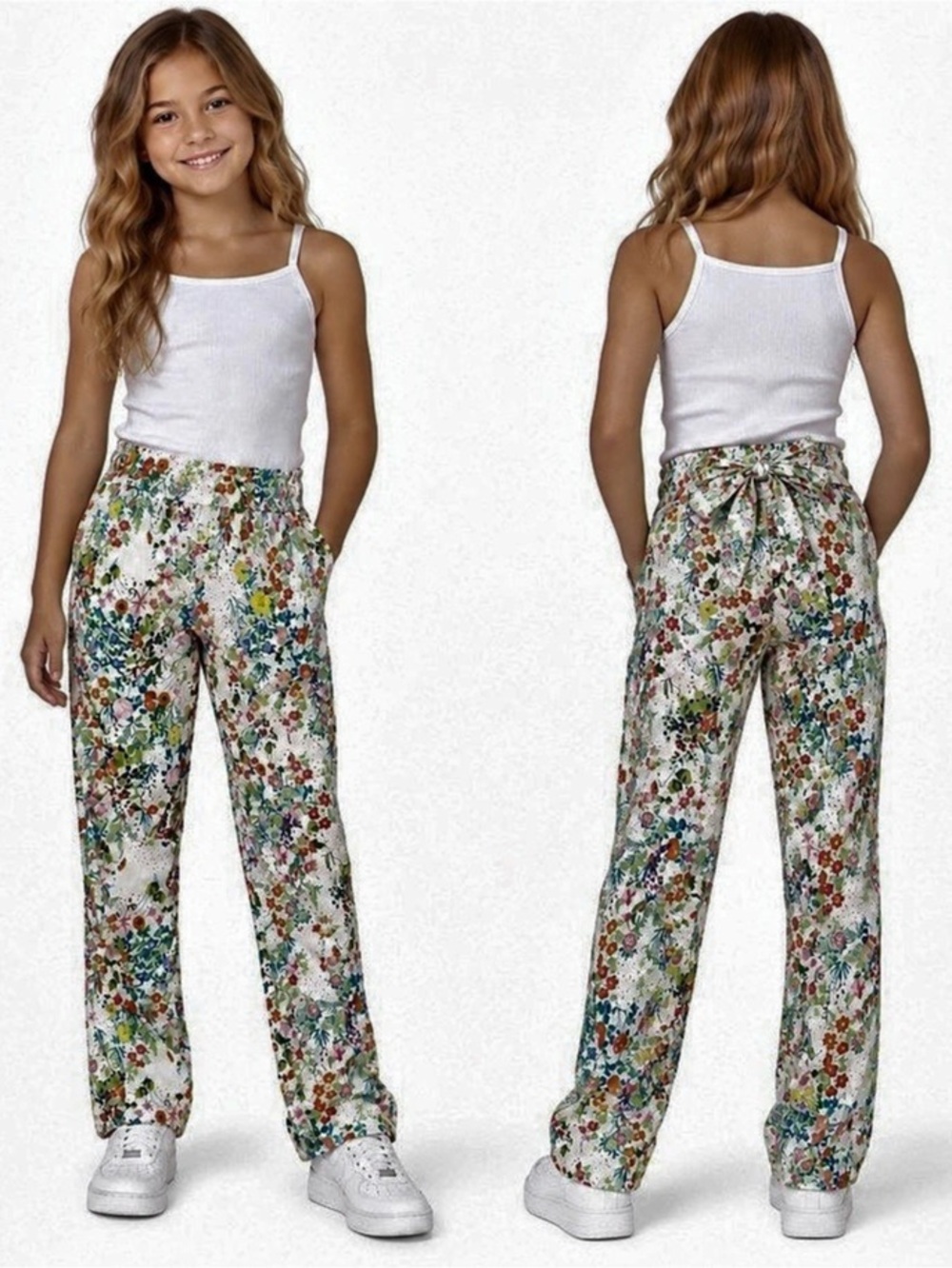 Zara Girls Floral Wide Leg Pants Size 11-12 152cm Multicolor
